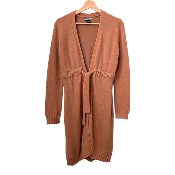 Vintage Guess Jeans Open Front Tan Cardigan Sweater in Size Large - Picture 4 of 8